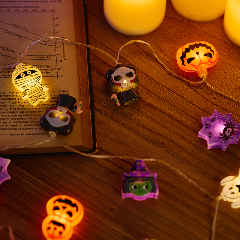 Halloween Small Pumpkin Atmosphere Light String Children's Kindergarten Scene Layout Dress Up Props Decoration Pendant