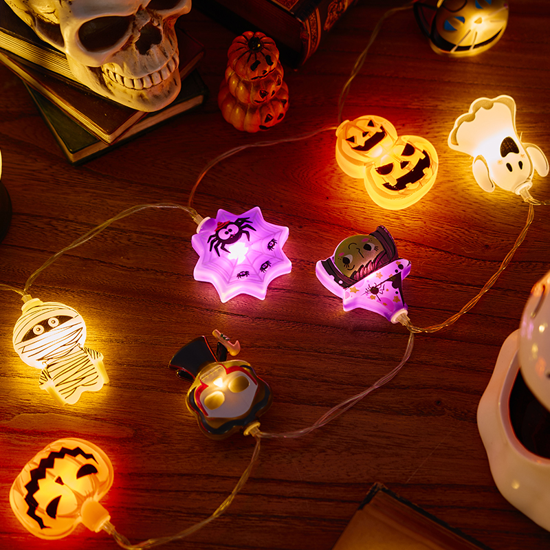 Halloween Small Pumpkin Atmosphere Light String Children's Kindergarten Scene Layout Dress Up Props Decoration Pendant