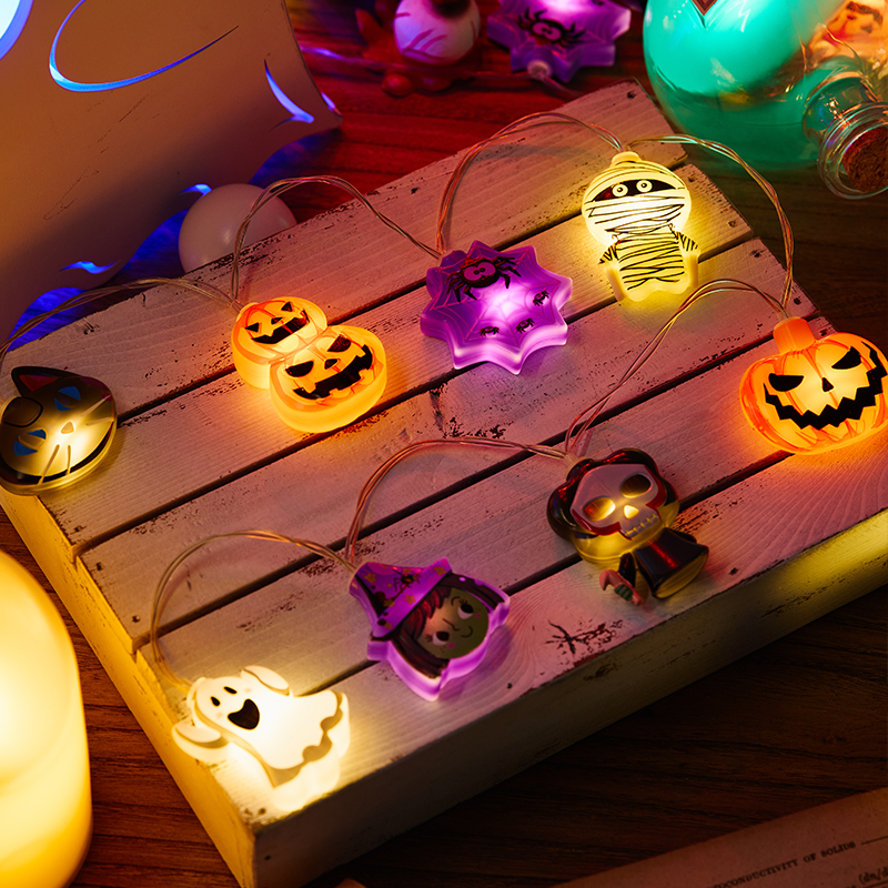 Halloween Small Pumpkin Atmosphere Light String Children's Kindergarten Scene Layout Dress Up Props Decoration Pendant