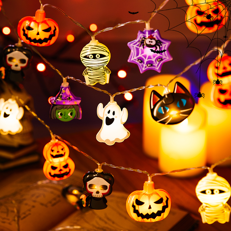 Halloween Small Pumpkin Atmosphere Light String Children's Kindergarten Scene Layout Dress Up Props Decoration Pendant