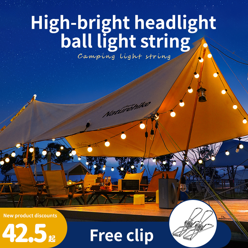 Outdoor Camping Atmosphere Light String Light Waterproof Led Big Ball Light Canopy Tent Christmas Decoration Stall Layout