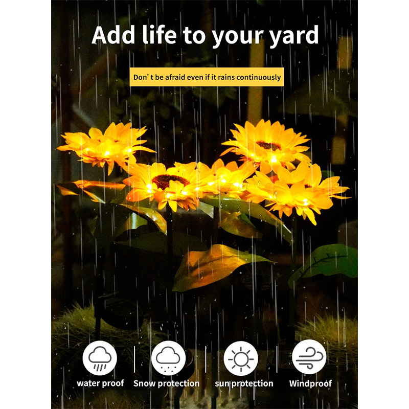 LED Solar Light Outdoor Sunflower Sunflower Garden Landscape Community Garden Plug-In Light Waterproof Lawn Light