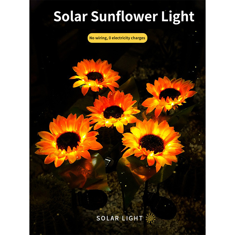 LED Solar Light Outdoor Sunflower Sunflower Garden Landscape Community Garden Plug-In Light Waterproof Lawn Light