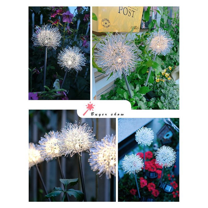 Solar Outdoor Garden Light Dandelion Luminous Ball Terrace Garden Decoration Villa Layout Ground Plug Lawn Light