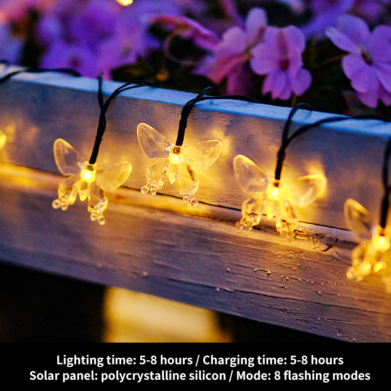 Solar Outdoor Courtyard Waterproof Super Bright Led Colored Lights Small Lights String Lights With Garden Camping Atmosphere Decorative Flashing Lights