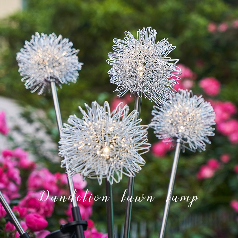 Solar Outdoor Garden Light Dandelion Luminous Ball Terrace Garden Decoration Villa Layout Ground Plug Lawn Light