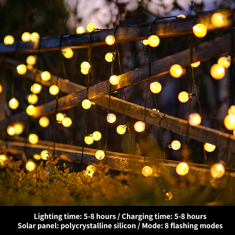 Solar Outdoor Courtyard Waterproof Super Bright Led Colored Lights Small Lights String Lights With Garden Camping Atmosphere Decorative Flashing Lights