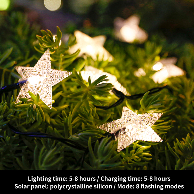 Solar Outdoor Courtyard Waterproof Super Bright Led Colored Lights Small Lights String Lights With Garden Camping Atmosphere Decorative Flashing Lights