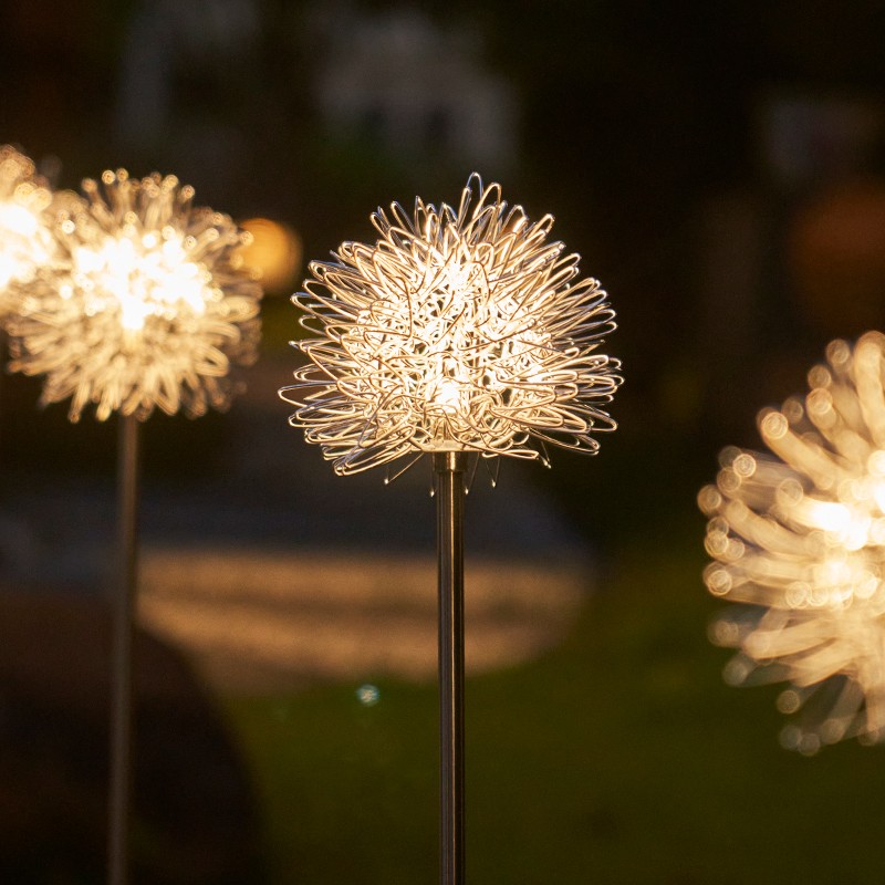 Solar Outdoor Garden Light Dandelion Luminous Ball Terrace Garden Decoration Villa Layout Ground Plug Lawn Light