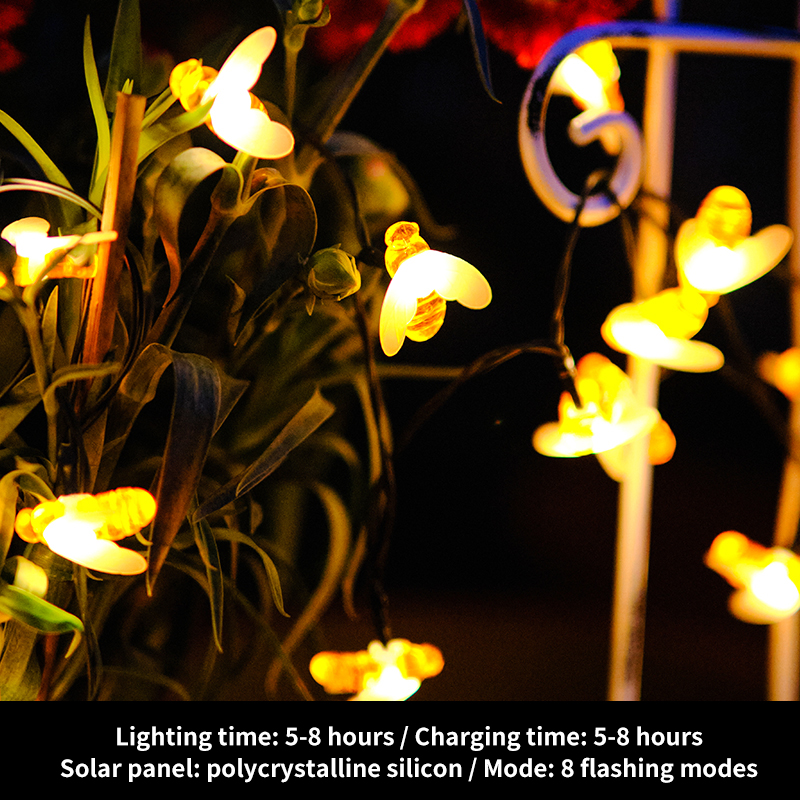 Solar Outdoor Courtyard Waterproof Super Bright Led Colored Lights Small Lights String Lights With Garden Camping Atmosphere Decorative Flashing Lights