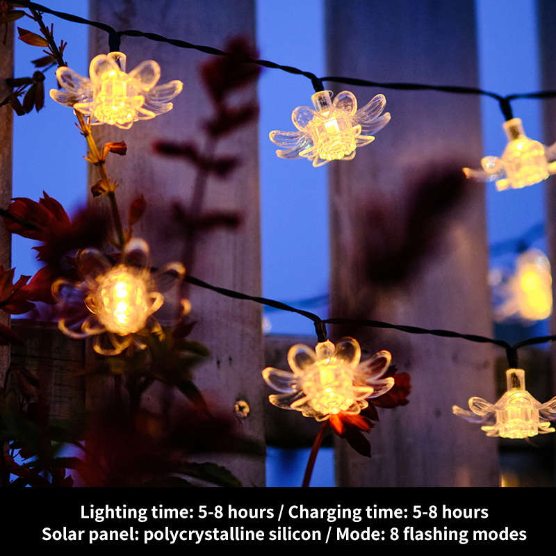 Solar Outdoor Courtyard Waterproof Super Bright Led Colored Lights Small Lights String Lights With Garden Camping Atmosphere Decorative Flashing Lights