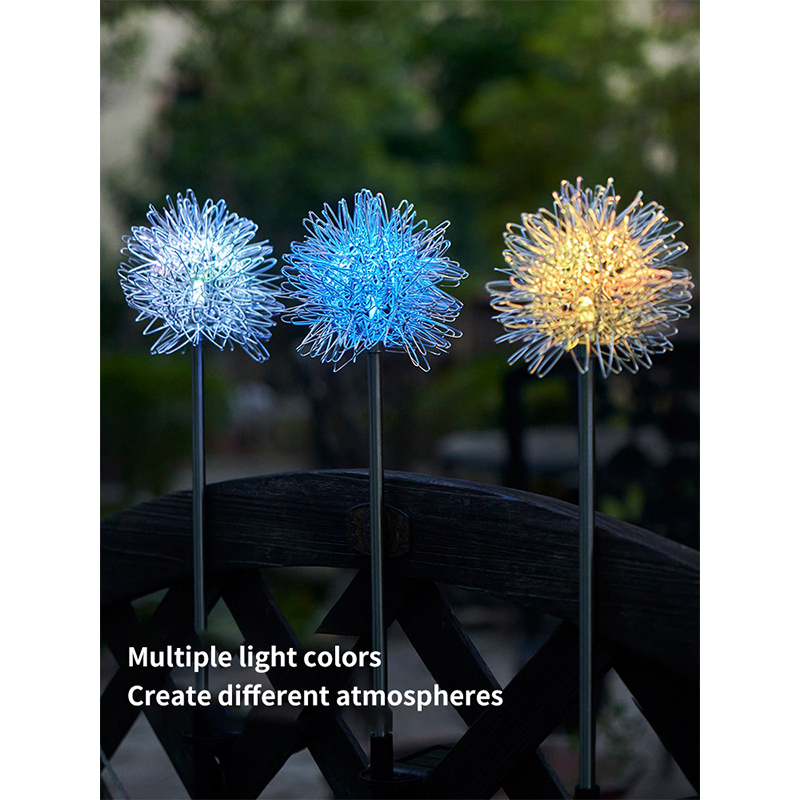 Solar Outdoor Garden Light Dandelion Luminous Ball Terrace Garden Decoration Villa Layout Ground Plug Lawn Light